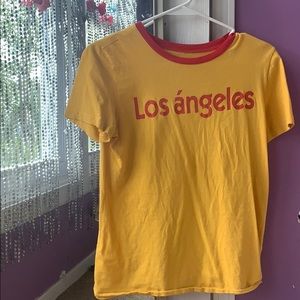 Forever 21 yellow Los Angeles short sleeve shirt